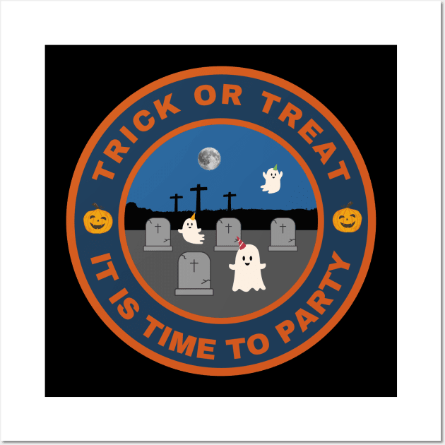 Trick or Treat. It is time to party Wall Art by InspiredCreative